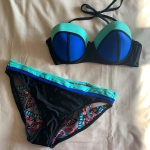 Color Block Bikini Set